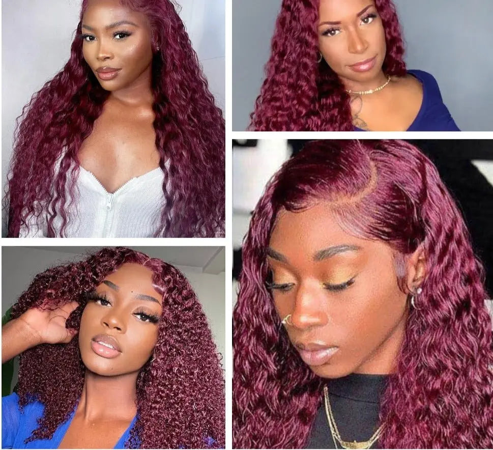 Burgundy Curly Human Hair Bianca Mila