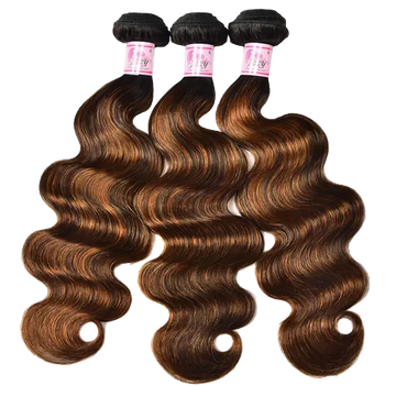 Highlight Colored Body Wave Human Hair Bundles