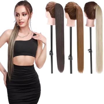 Long Synthetic Straight Clip Hairpiece