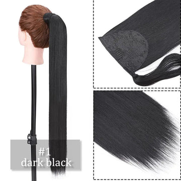 Long Synthetic Straight Clip Hairpiece