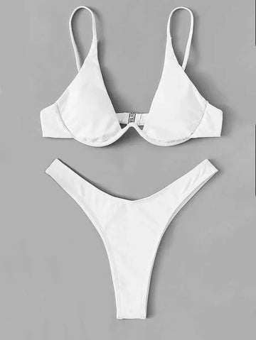 V-Bar Underwired Bikini Set S-XL Women Swimwear