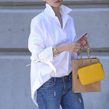 Spring Long Sleeve Tops Women Casual Shirt Top Lapel Shirt 2021 Fashion Plain Print Blouse Shirt Tops Blouses Women Clothing