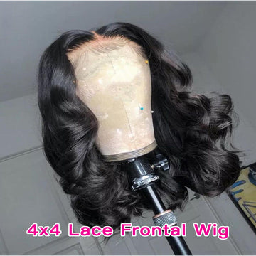 YL RTS Loose Body Wave Lace Frontal Human Hair Wigs Transparent HD Short Bob Wig 4*4 Remy Virgin Brazilian Hair Closure Wig