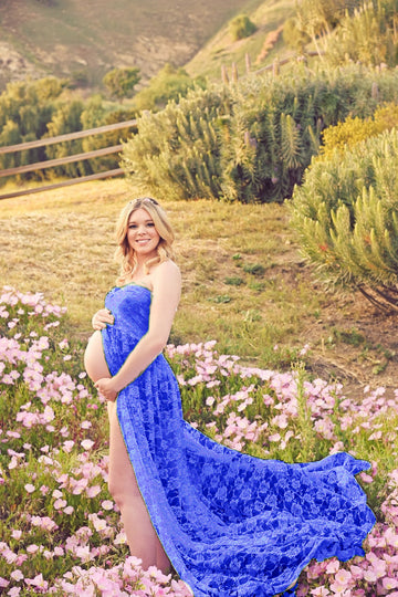 Lace Pregnancy Trailing Dress - Sleeveless