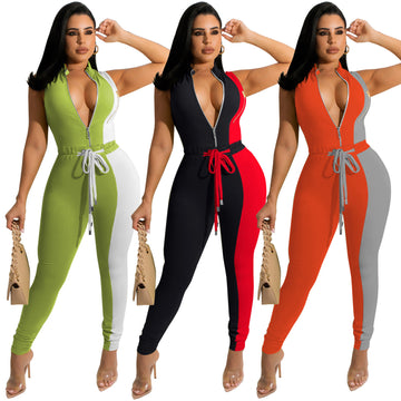 Contrast Color Jumpsuit