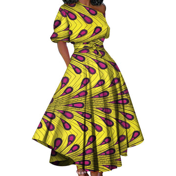 MXCHAN SJH3018 hot sales high quality wax african print dresses for women clothing