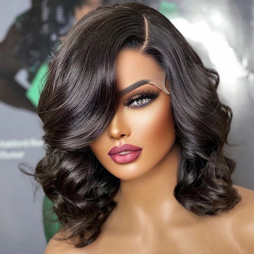 YL RTS Loose Body Wave Lace Frontal Human Hair Wigs Transparent HD Short Bob Wig 4*4 Remy Virgin Brazilian Hair Closure Wig