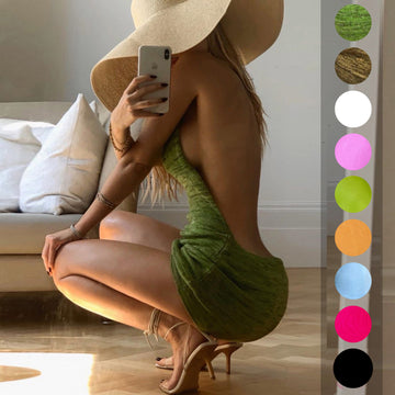 Backless Dress Gradient Color