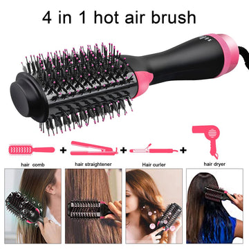 Hair Dryer Hot Air Brush Styler and Volumizer Women Multifunctional Hair Straightener Curler One Step Electric Blow Dryer Brush