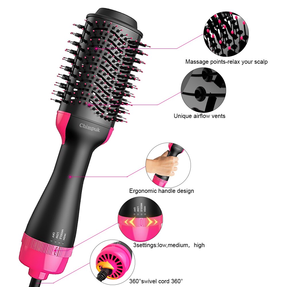 Hair Dryer Hot Air Brush Styler and Volumizer Women Multifunctional Hair Straightener Curler One Step Electric Blow Dryer Brush Bianca Mila