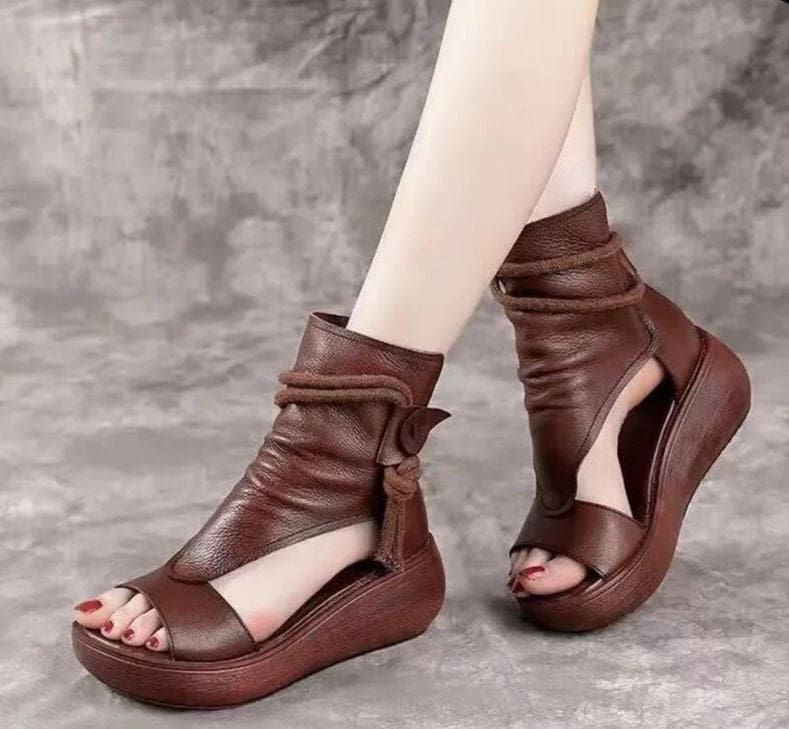 Leather  Wedges Sandals